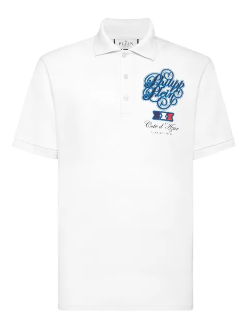 Philipp Plein Racing Car polo shirt White PAECMTK8276PTE004N