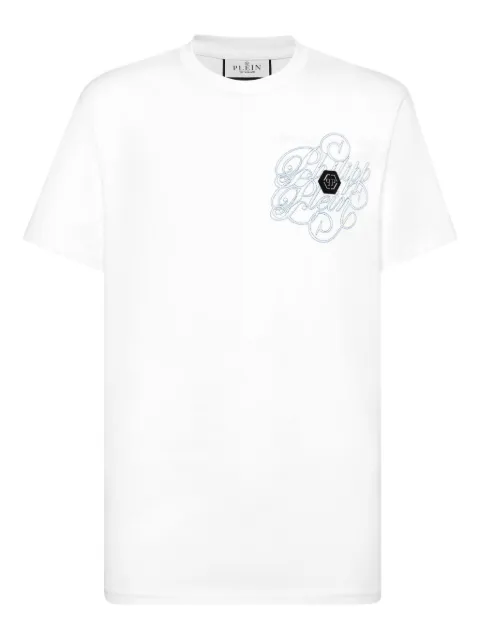 Philipp Plein Plein Coursive-print T-shirt White PAECMTK8269PJY002N