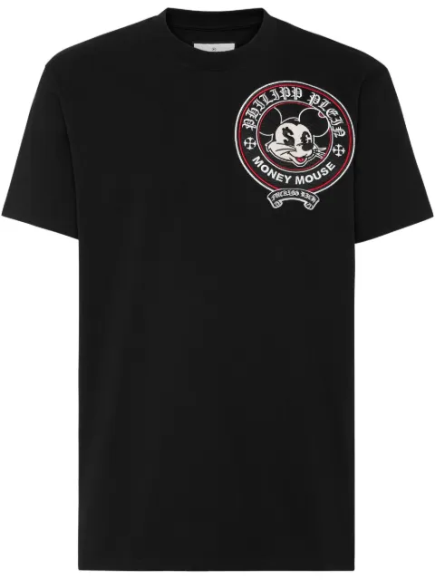Philipp Plein Money Mouse-embroidered T-shirt Black PAECMTK8154PJY002N