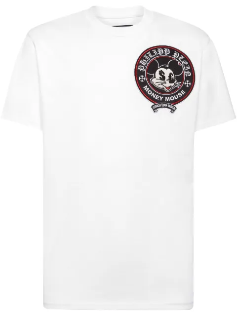Philipp Plein Money Mouse-embroidered T-shirt White PAECMTK8154PJY002N