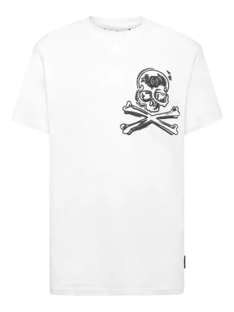 Philipp Plein Skull & Bones T-shirt White PAECMTK8123PJY002N