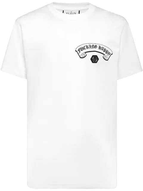 Philipp Plein text-print T-shirt White PAECMTK7495PJY002N