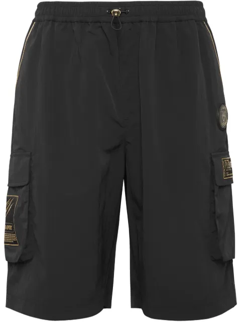 Plein Sport Laminated cargo shorts Black PAECMJT2616SXV005N