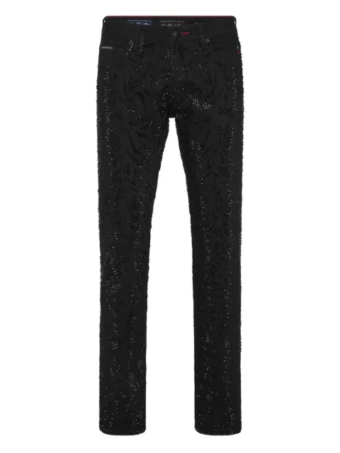 Philipp Plein Super Straight Cut Strass jeans Black PAECMDT4063PDE004N
