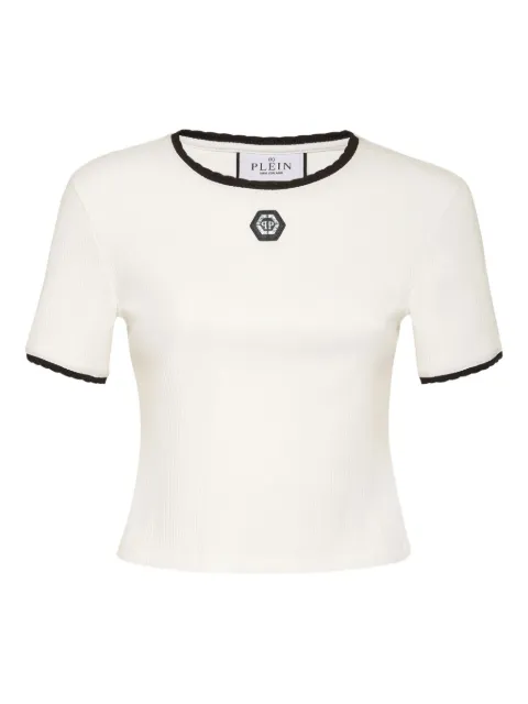 Philipp Plein logo-patch t-shirt White PAECWTK3696PJY002N