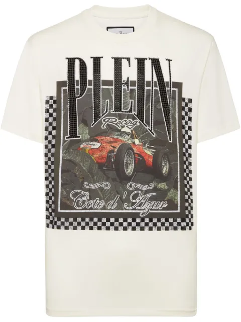 Philipp Plein racing-graphic T-shirt White PAECMTK8280PJY002N