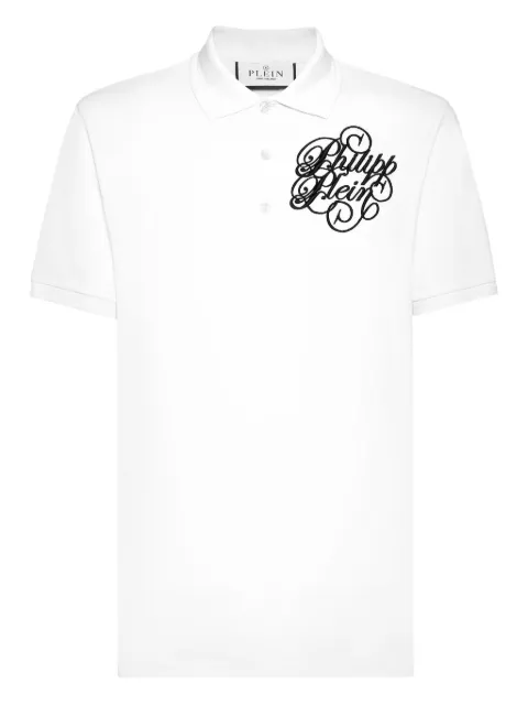 Philipp Plein Coursive polo shirt White PAECMTK8228PTE004N