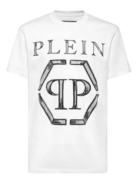 Philipp Plein Strass Hexagon T-shirt White PAECMTK8121PJY002N