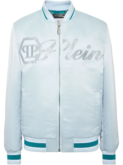 Philipp Plein satin bomber jacket Blue PAECMRB2790PTE003N