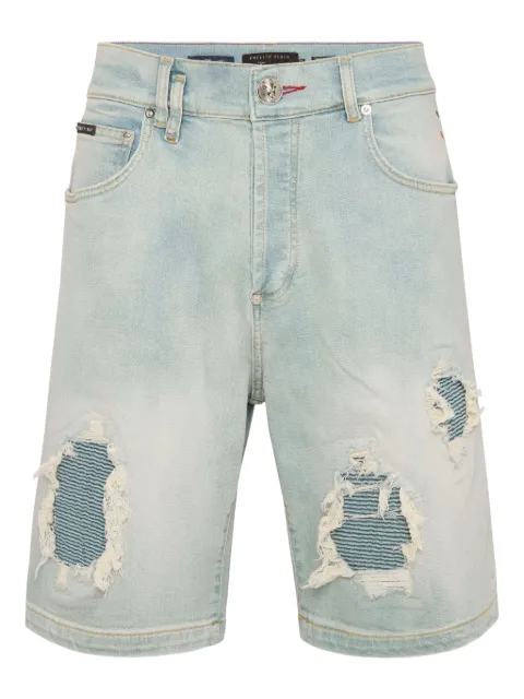 Philipp Plein distressed shorts Blue PAECMDT4059PDE004N