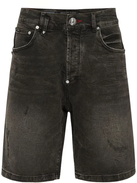 Philipp Plein Formentera Skulls denim shorts Grey PAECMDT4058PDE004N