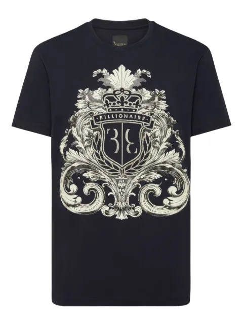 Billionaire crest-print T-shirt Blue IAECMTK8310BTE014N