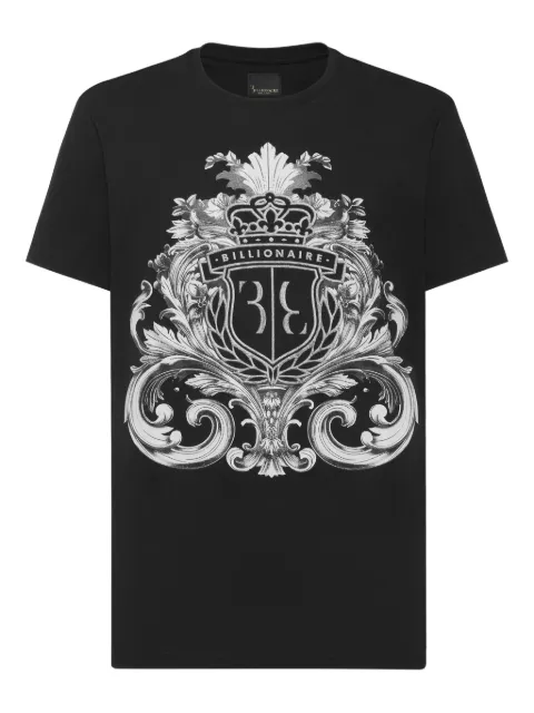 Billionaire crest-print T-shirt Black IAECMTK8310BTE014N