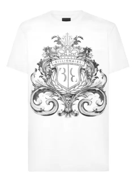 Billionaire crest-print T-shirt White IAECMTK8310BTE014N