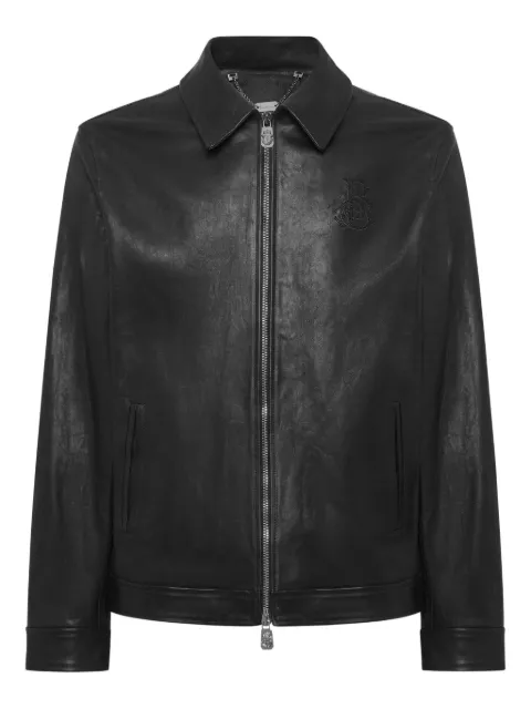 Billionaire logo-plaque jacket Black IAECMLB1960BLE001N
