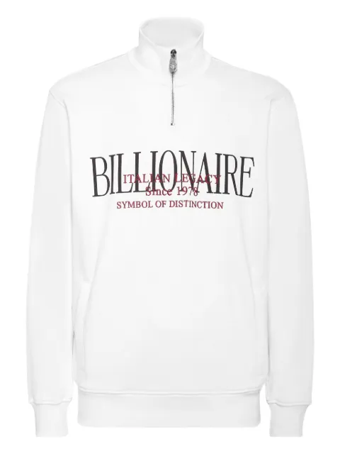 Billionaire logo-print sweatshirt White IAECMJO1355BTE004N