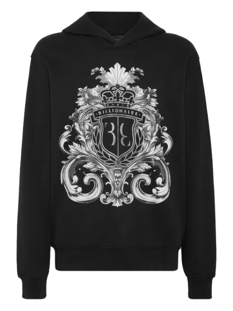Billionaire logo-print hoodie Black IAECMJB3693BTE004N