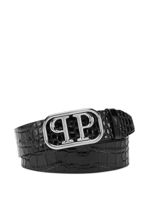 Philipp Plein Shiny Skull leather belt Black PAEAMVA0927PLE010N