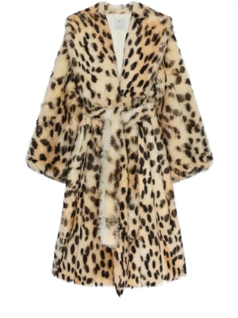Givenchy Oversized coat in fur with leopard print Neutrals FCD2CFCD2C2024112844