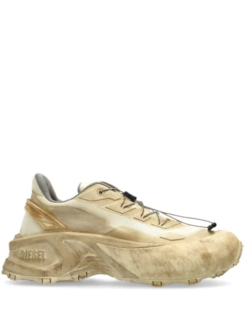 Diesel D-Cage-distressed chunky sneakers in ripstop Neutrals Y03444P8140