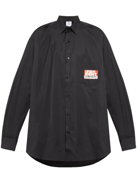 VETEMENTS sticker-print shirt Black UA66SH450B