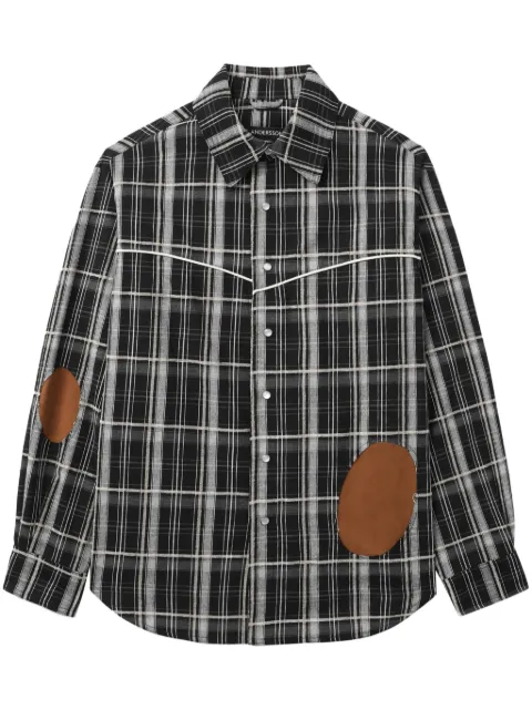 Andersson Bell checked shirt Black ATB1238M