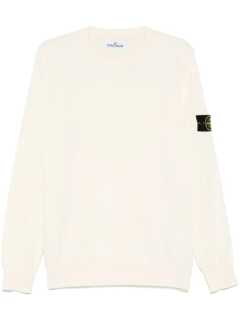 Stone Island patch-detail crewneck sweater White K1S155100053S00B2