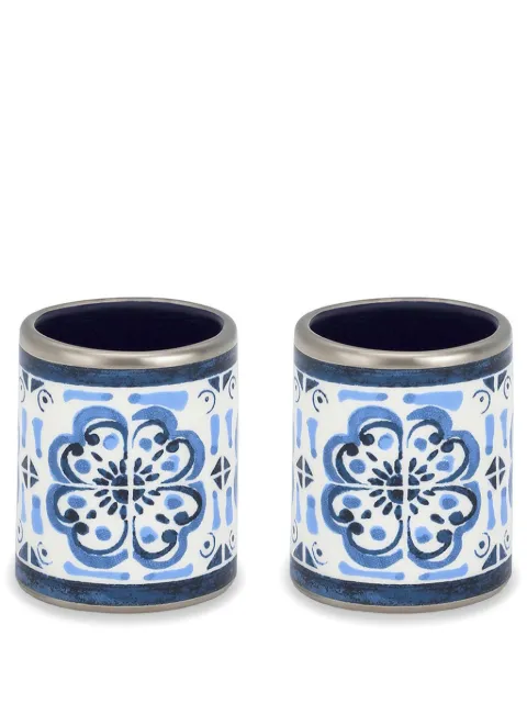 Dolce & Gabbana large porcelain napkin rings (set of two) Blue TCGS06TCAEM