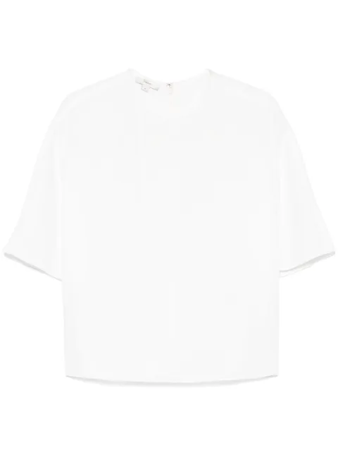 Vince satin-trim crepe blouse White V073813034