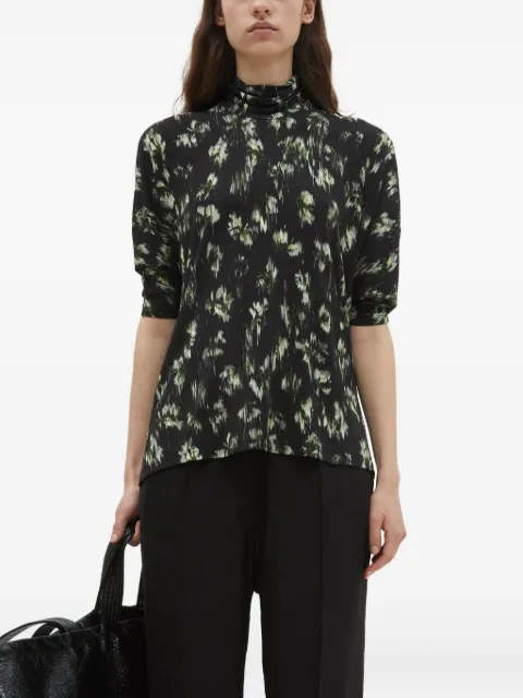 Christian Wijnants Thandi high-neck floral-print top Black THANDI8106