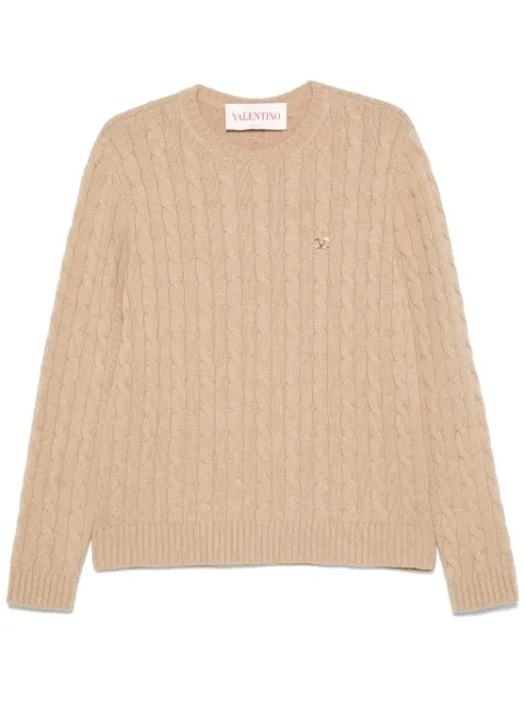 Valentino Garavani cable-knit sweater Neutrals VKC32VAQV