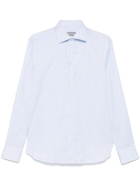 Canali gingham check shirt Blue GD03431CCL7018