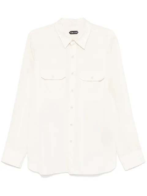 TOM FORD twill shirt Neutrals HME001FMG002S24