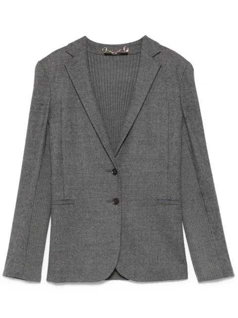 Gucci Pre-Owned 2000s rib-detailed blazer Grey GU390AF