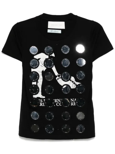 Conner Ives The Reconstituted Mirror Disc embroidery T-shirt Black 267