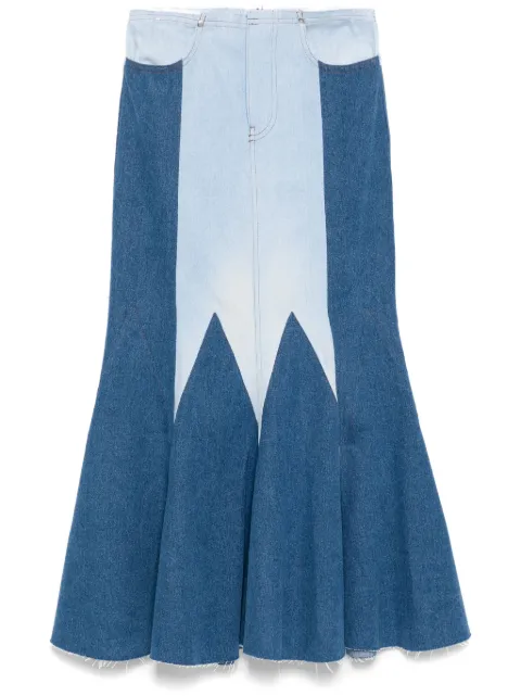 Conner Ives The Reconstituted Denim Godet Maxi skirt Blue 534