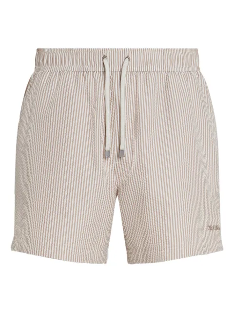 Zegna striped swim shorts Neutrals N7B80287