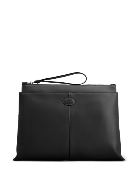 Tod's medium leather clutch bag Black XBMDBSN0300UPP