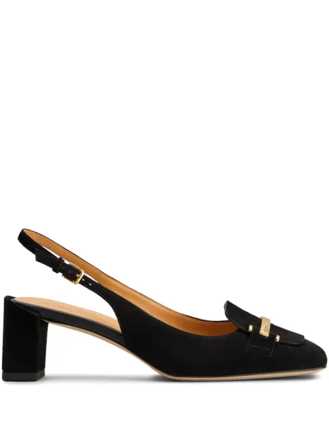 Tod's 50mm suede slingback pumps Black XXW63L0JE10HR0