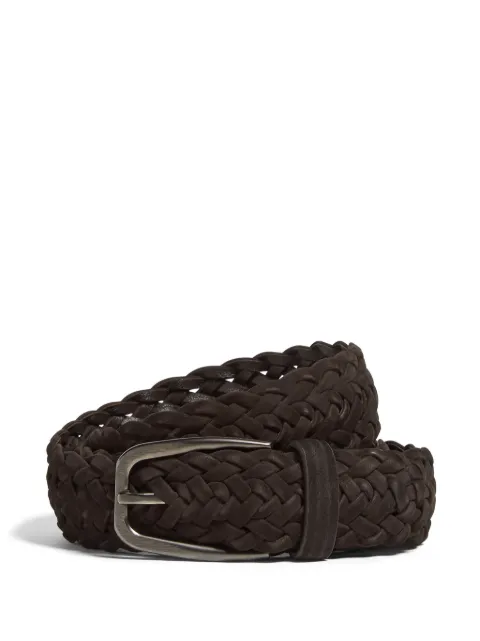 Zegna braided leather belt Brown LHTPFB021AZ