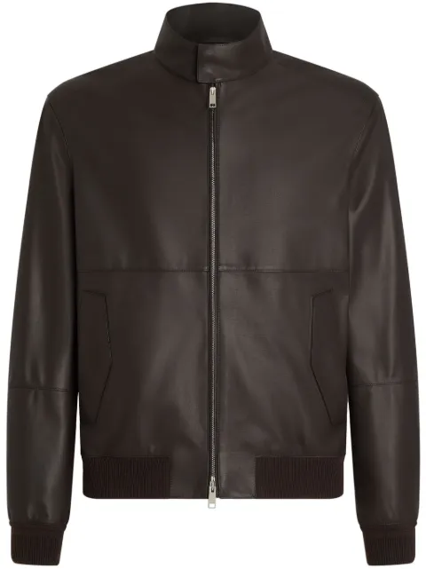 Zegna leather bomber jacket Brown UFPNAA9F171