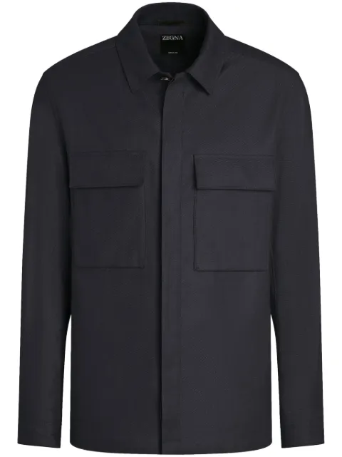 Zegna Oasi Lino shirt Blue UFV60A9SOT10B