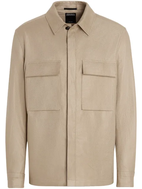 Zegna Oasi Lino overshirt Neutrals UFV60A9SOT10B