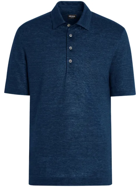 Zegna Oasi Lino polo shirt Blue UF352A9F770