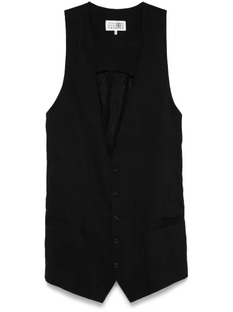 MM6 Maison Margiela plunging-neck gilet Black S52FB0093M35253