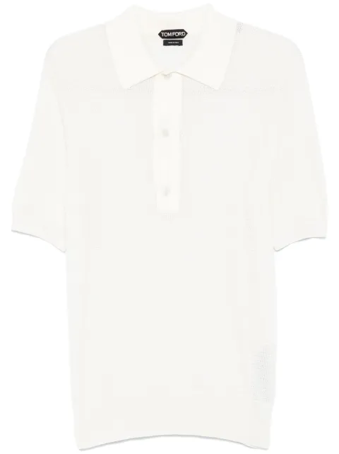TOM FORD knitted polo shirt White KPS019YMC026S25