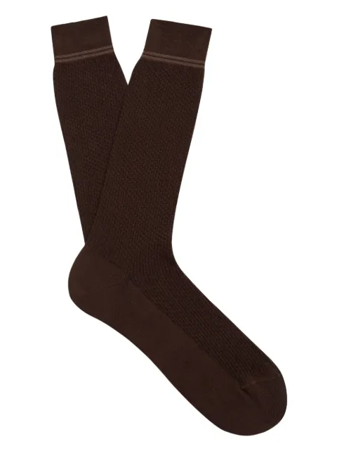 Zegna jacquard socks Brown N5V40722