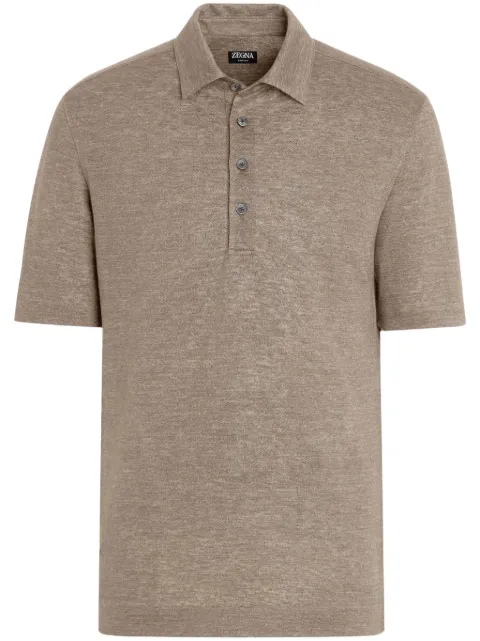 Zegna Oasi Lino polo shirt Brown UF352A9F770
