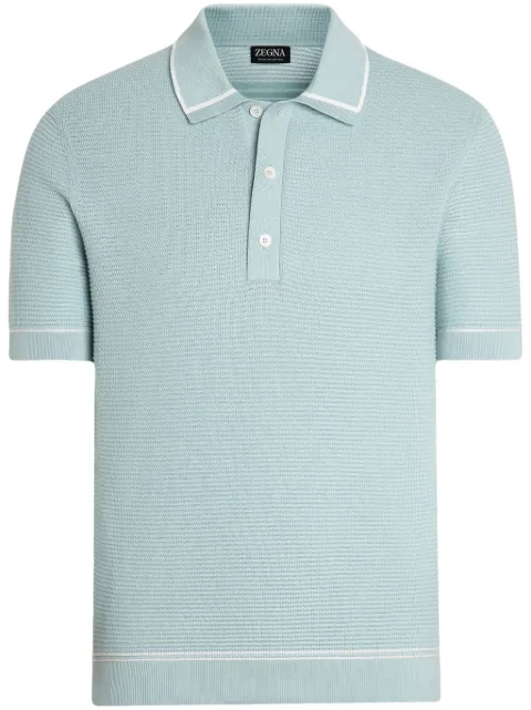 Zegna cotton polo shirt Blue UFC92A9C32