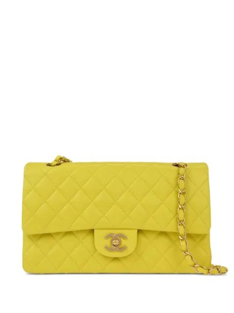 CHANEL Pre-Owned 2000 medium Classic Double Flap shoulder bag Yellow 6636464